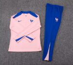 2025 Player Version France Half-Pull Training Suit Pink Football Shirt Set - 图片 7