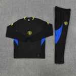 2025/2026 Manchester United Player version Half-Pull Training Suit Black Football Shirt 1:1 Thai Quality Set - 图片 5