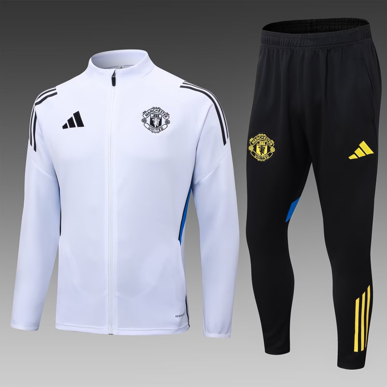 2b90aa5c8f17d1b43cc960114c8fb009 2025/2026 Manchester Long Zipped Jacket White Football Shirt 1:1 Thai Quality Set - 图片 1