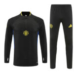 2025/2026 Manchester United Player version Half-Pull Training Suit Black Football Shirt 1:1 Thai Quality Set - 图片 4