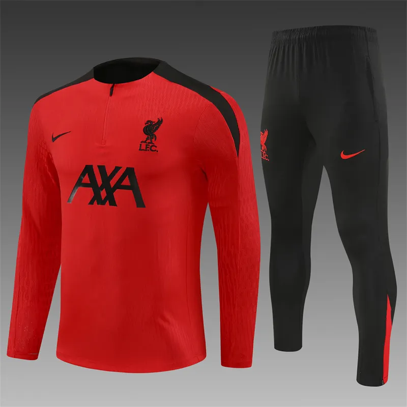 39ecf56fd2de3fcaba7594bf1a43883c 2025/2026 Liverpool Red Half-Pull Training Suit 1:1 Thai Quality Set 01 - 图片 1