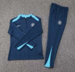 2024/2025 Chelsea Half-Pull Training Suit Royal blue Football Shirt 1:1 Thai Quality Set - 图片 3