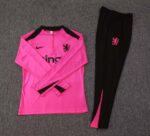 2024/2025 Chelsea Half-Pull Training Suit Pink Football Shirt 1:1 Thai Quality Set - 图片 3