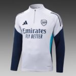 2025/2026 Arsenal Half-Pull Training Suit Light Gray Football Shirt 1:1 Thai Quality Set - 图片 3
