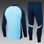 2025/2026 Arsenal Half-Pull Training Suit Light Blue Football Shirt 1:1 Thai Quality Set - 图片 2