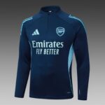 2025/2026 Arsenal Half-Pull Training Suit Royal Blue Football Shirt 1:1 Thai Quality Set - 图片 3