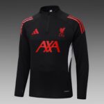 2025/2026 Liverpool Half-Pull Training Suit Black Jersey 1:1 Thai Quality Set - 图片 3