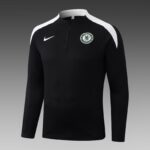 2025/2026 Chelsea Half-Pull Training Suit Black Football Shirt 1:1 Thai Quality Set - 图片 3