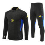 2025/2026 Manchester United Player version Half-Pull Training Suit Black Football Shirt 1:1 Thai Quality Set - 图片 3