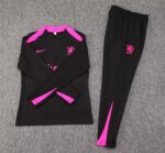 2024/2025 Chelsea Half-Pull Training Suit Black Football Shirt 1:1 Thai Quality Set - 图片 3
