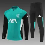2025/2026 Liverpool Green Half-Pull Training Suit  1:1 Thai Quality Set