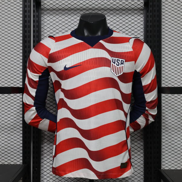 2026 Player Version Long Sleeve United States Home Football Jersey 1:1 Thai Quality