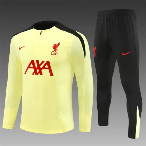 2025/2026 Liverpool Yellow Half-Pull Training Suit  1:1 Thai Quality Set