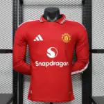 2026/2027 Player Version Long Sleeve Manchester United Home Football Shirt 1:1 Thai Quality