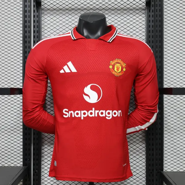 2026/2027 Player Version Long Sleeve Manchester United Home Football Shirt 1:1 Thai Quality